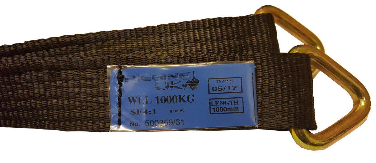 Black Truss Strap c/w D Links Each End SWL 1000 kgs